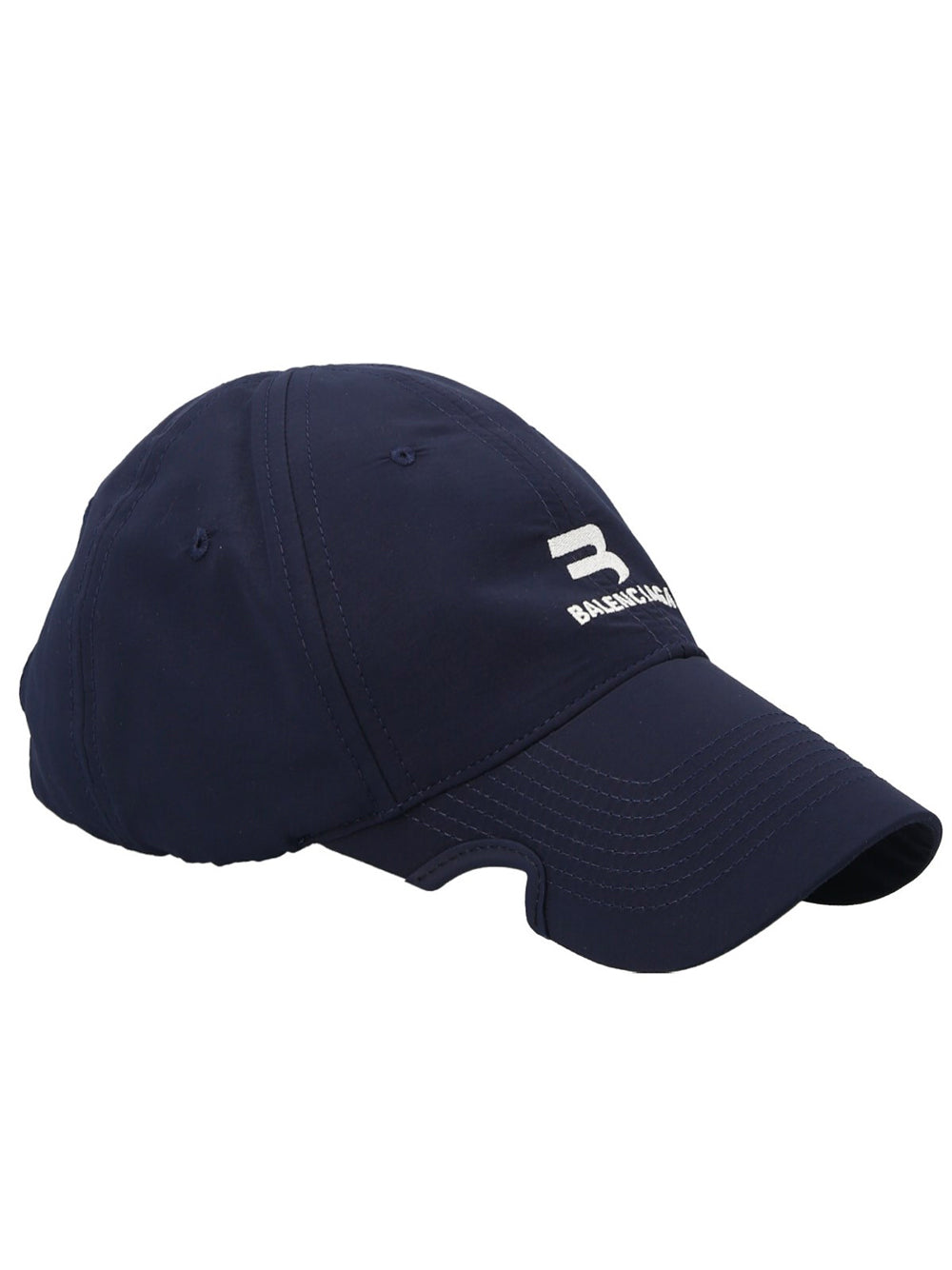BALENCIAGA Logo Notch Cap Navy – MAISONDEFASHION.COM