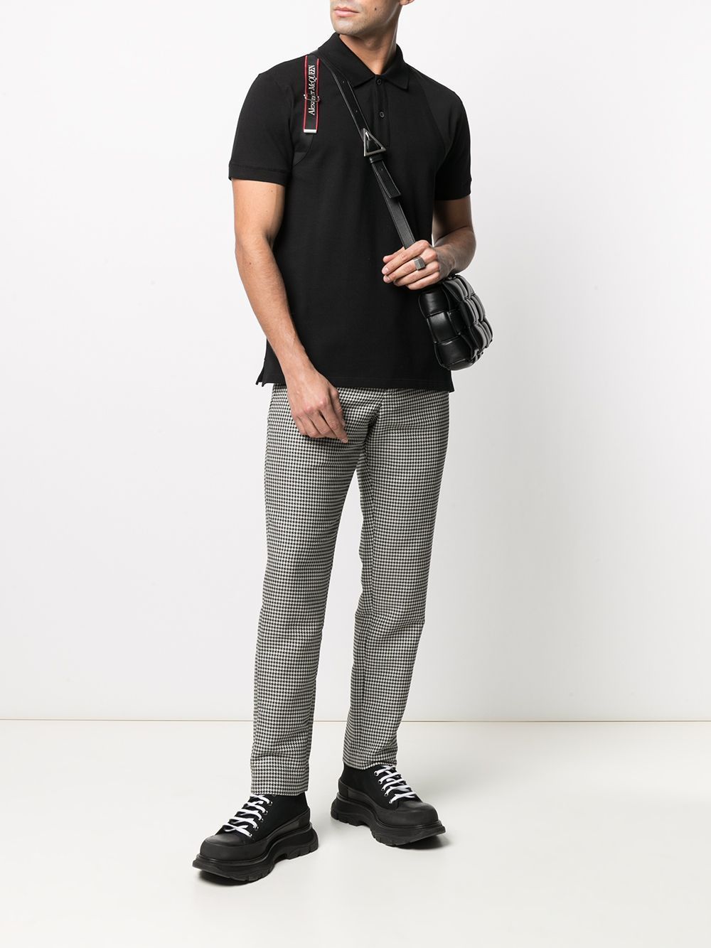 ALEXANDER MCQUEEN Logo Harness Polo Shirt Black – MAISONDEFASHION.COM