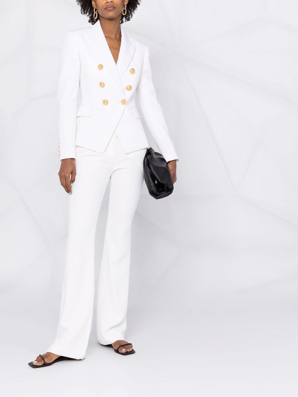 BALMAIN WOMEN Double-breasted blazer White - MAISONDEFASHION.COM