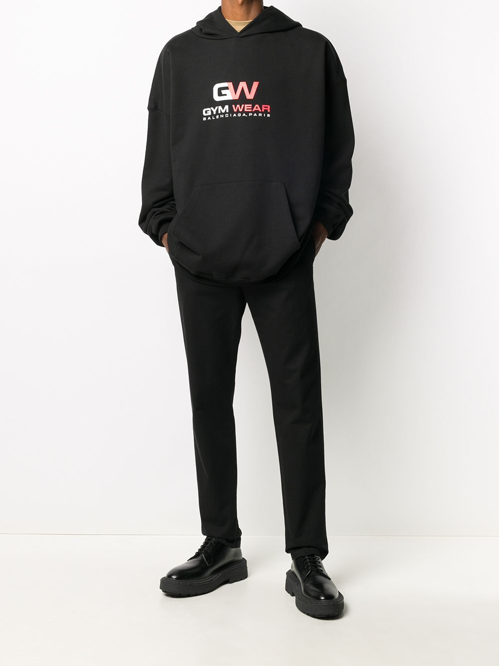BALENCIAGA gym wear logo hoodie black Maison De Fashion