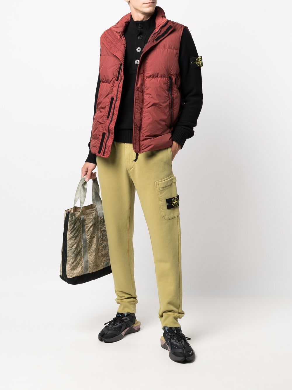STONE  GARMENT DYED DOWN VEST 赤 Stone Island 2016 Red Garment Dyed Down Filled Gilet