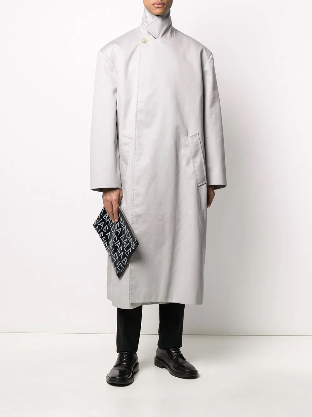 BALENCIAGA light grey flap coat grey - Maison De Fashion