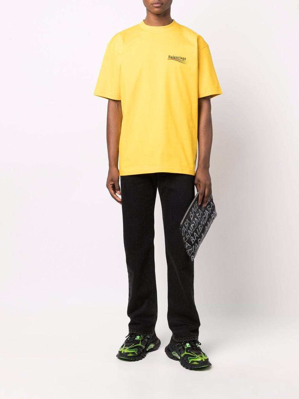 【送料&関税込】Balenciaga political C Yellow Crewneck T-shi Balenciaga Political Campaign Large Fit T-Shirt Yellow/Red
