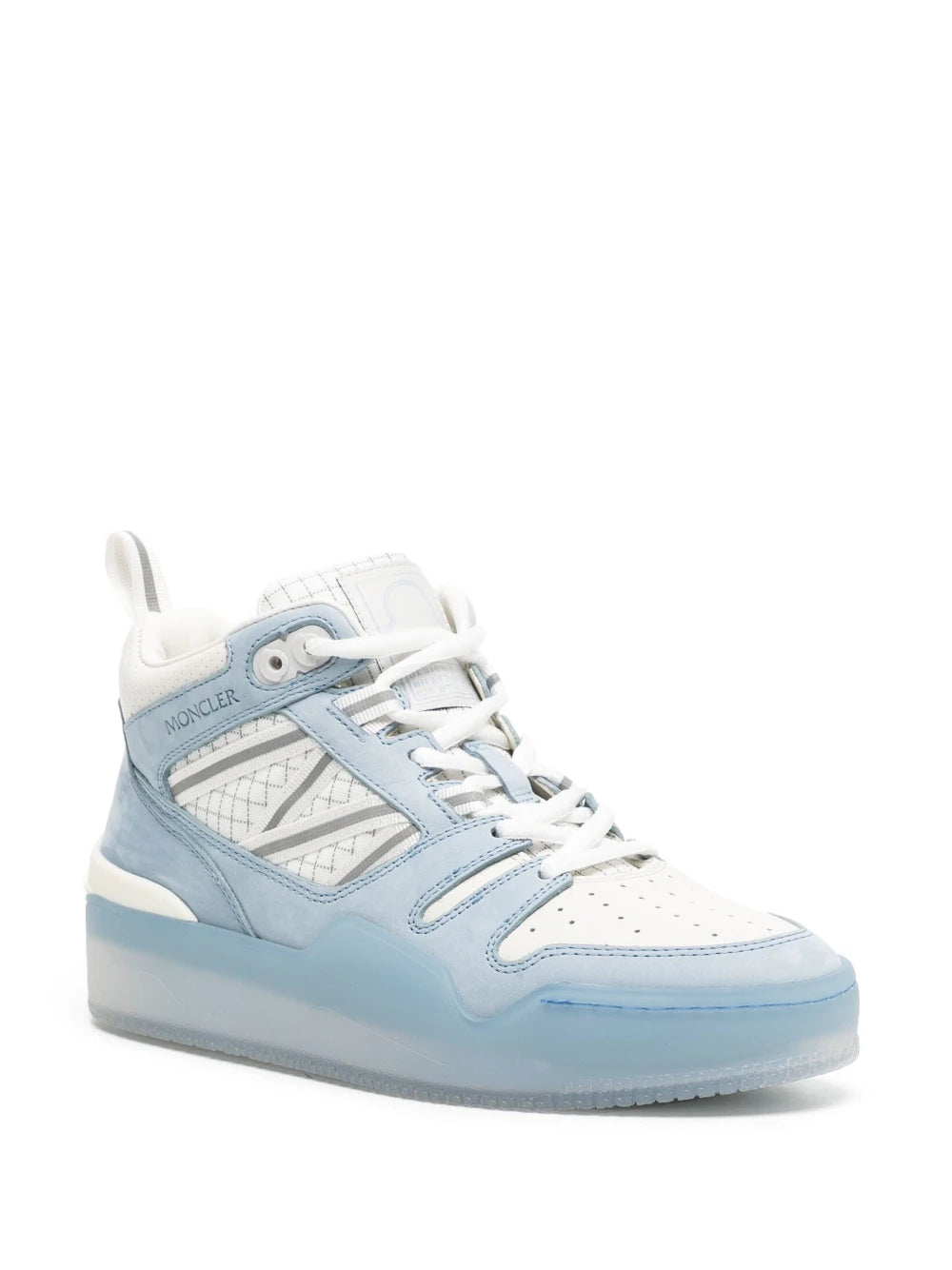 MONCLER WOMEN Pivot Mid High-Top Sneakers Sky Blue MONCLER WOMEN Pivot Mid High-Top Sneakers Sky Blue