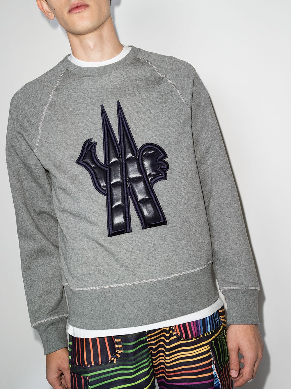 MONCLER GRENOBLE Padded Logo Sweatshirt Grey – MAISONDEFASHION.COM