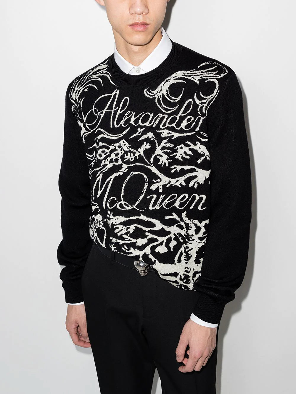 Alexander McQueen ブラック アートセーター XL Alexander McQueen（アレキサンダー・マックイーン）メンズ