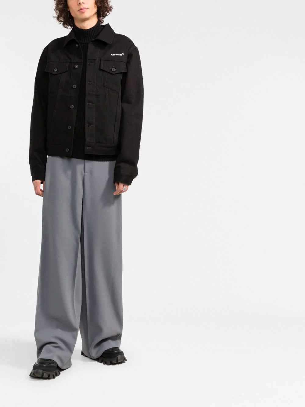 OFF-WHITE Diag Tag Slim Denim Jacket Black – MAISONDEFASHION.COM