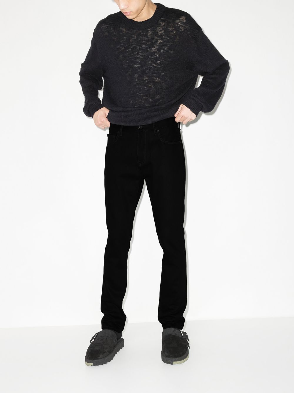 OFF-WHITE Diag Outline Paint Skinny Jeans Black – MAISONDEFASHION.COM