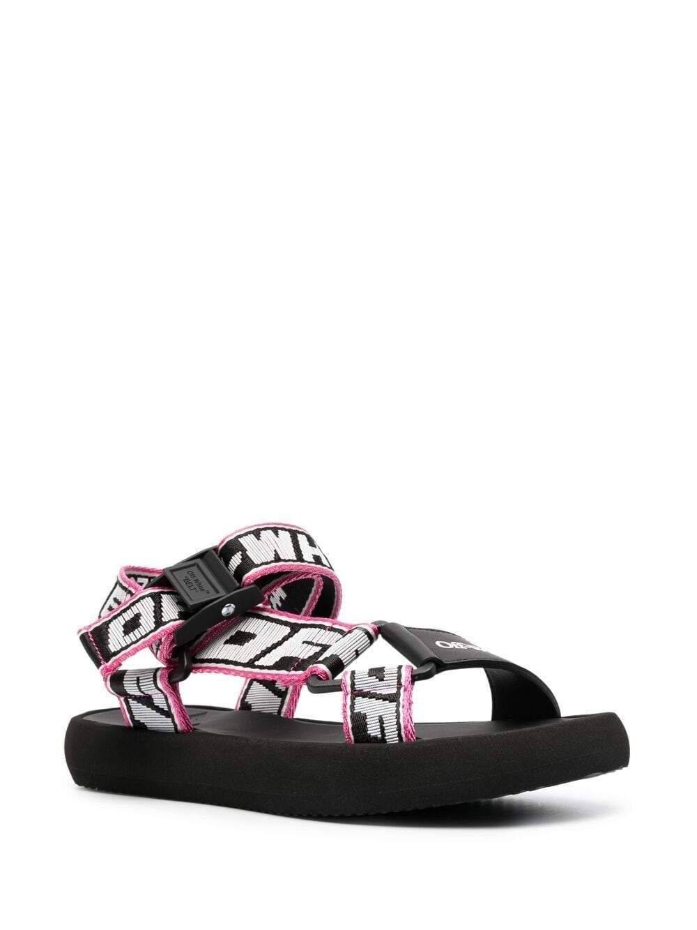 OFF-WHITE WOMEN Trek logo-strap sandals Black/Pink