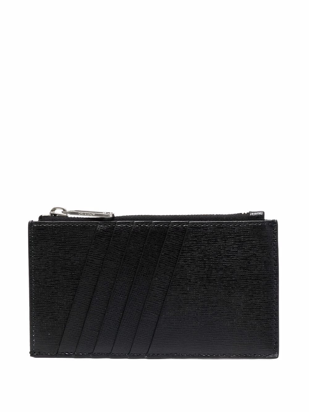 off white binder clip card holder OFF-WHITE WOMEN Diagonal-stripe binder-clip cardholder black/White