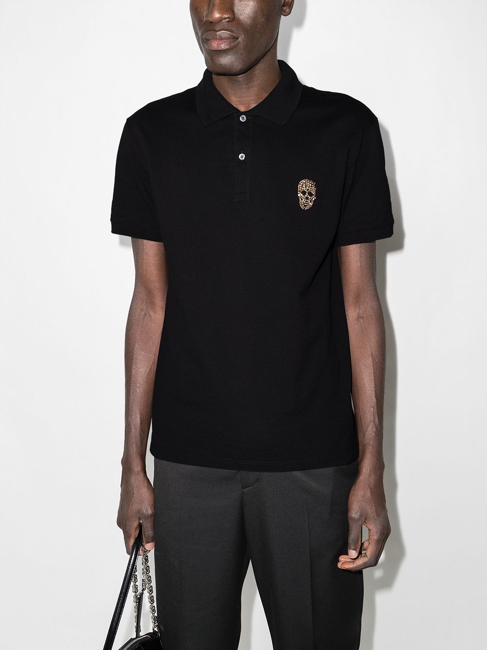 ★alexander mcqueen★スカルパッチ 半袖ポロ ALEXANDER MCQUEEN Crystal Skull Polo Black – MAISONDEFASHION.COM
