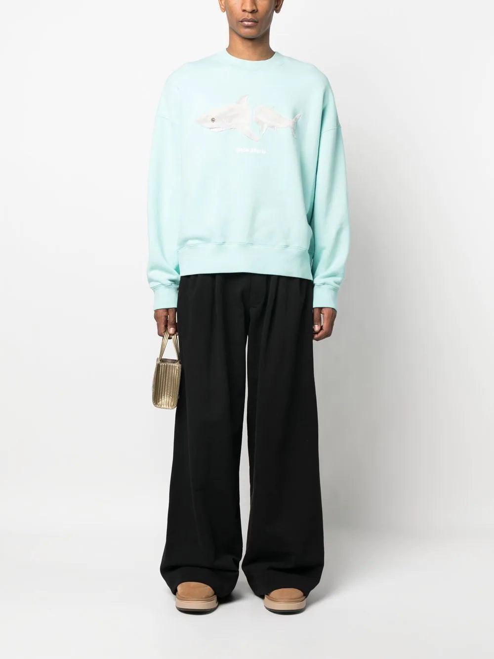 スウェット・トレーナー PALM ANGELS White Shark Classic Sweatshirt Light Blue/White PALM ANGELS White Shark Classic Sweatshirt Light Blue/White