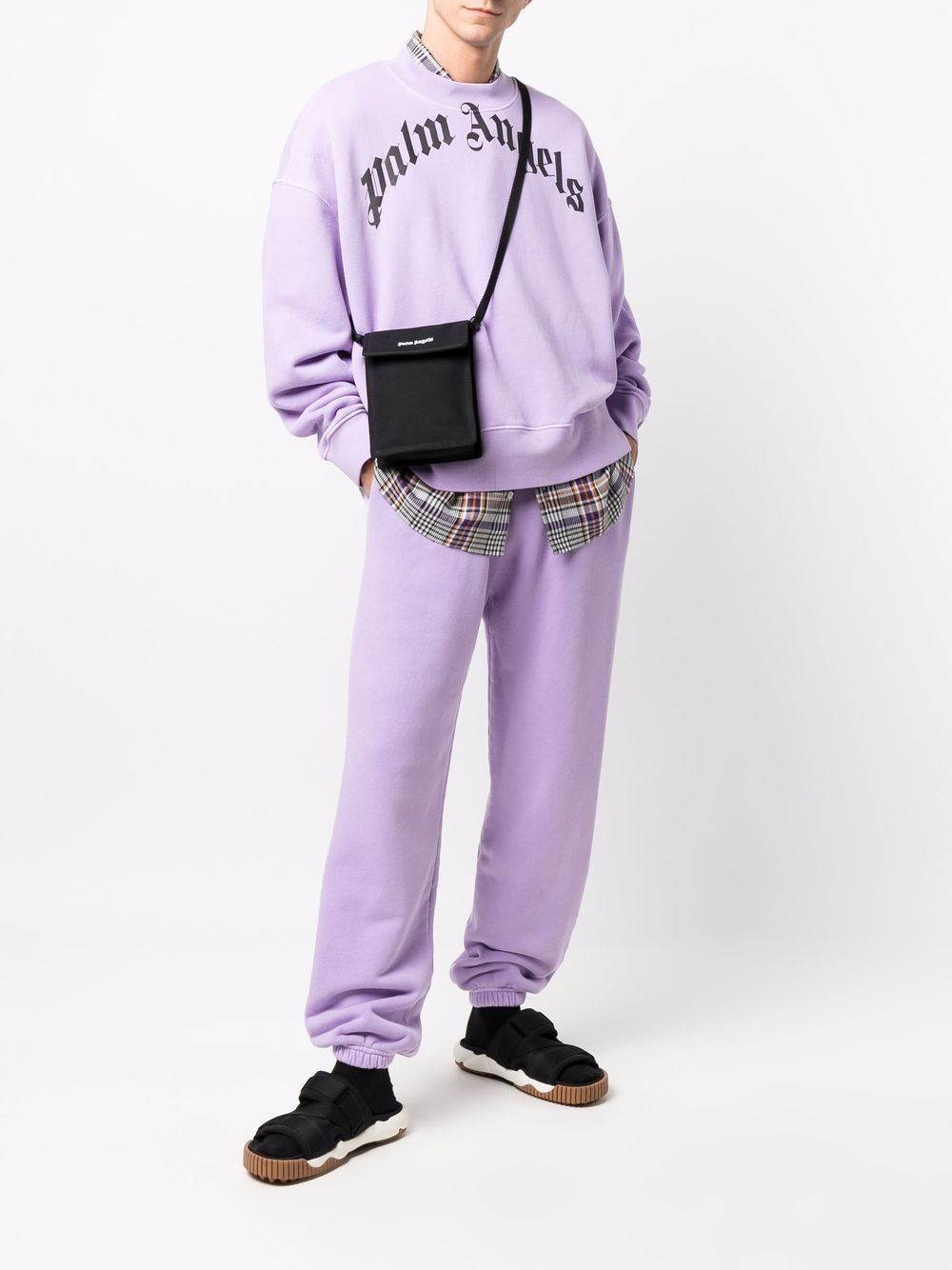PALM ANGELS Curved Logo Sweatshirt Purple – MAISONDEFASHION.COM