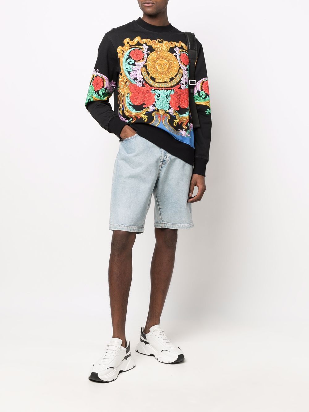 VERSACE Sun Flower Garland Sweatshirt Black – MAISONDEFASHION.COM