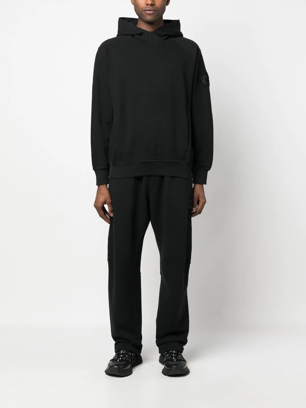 STONE ISLAND SHADOW PROJECT Embroidery Cotton Fleece Hoodie Black