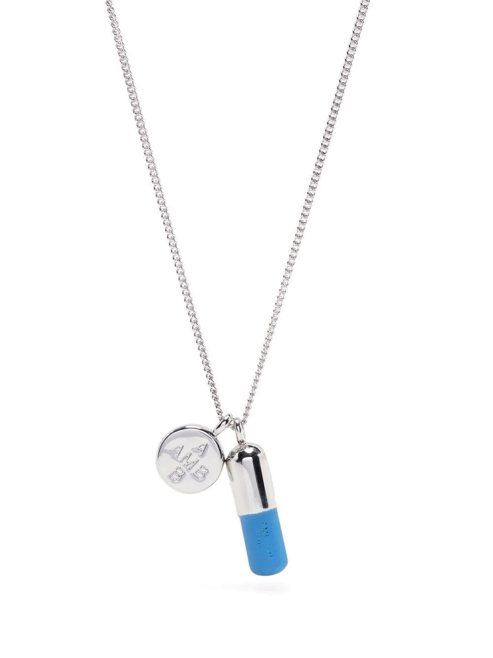 AMBUSH Pill Charm Necklace Silver/Blue – MAISONDEFASHION.COM