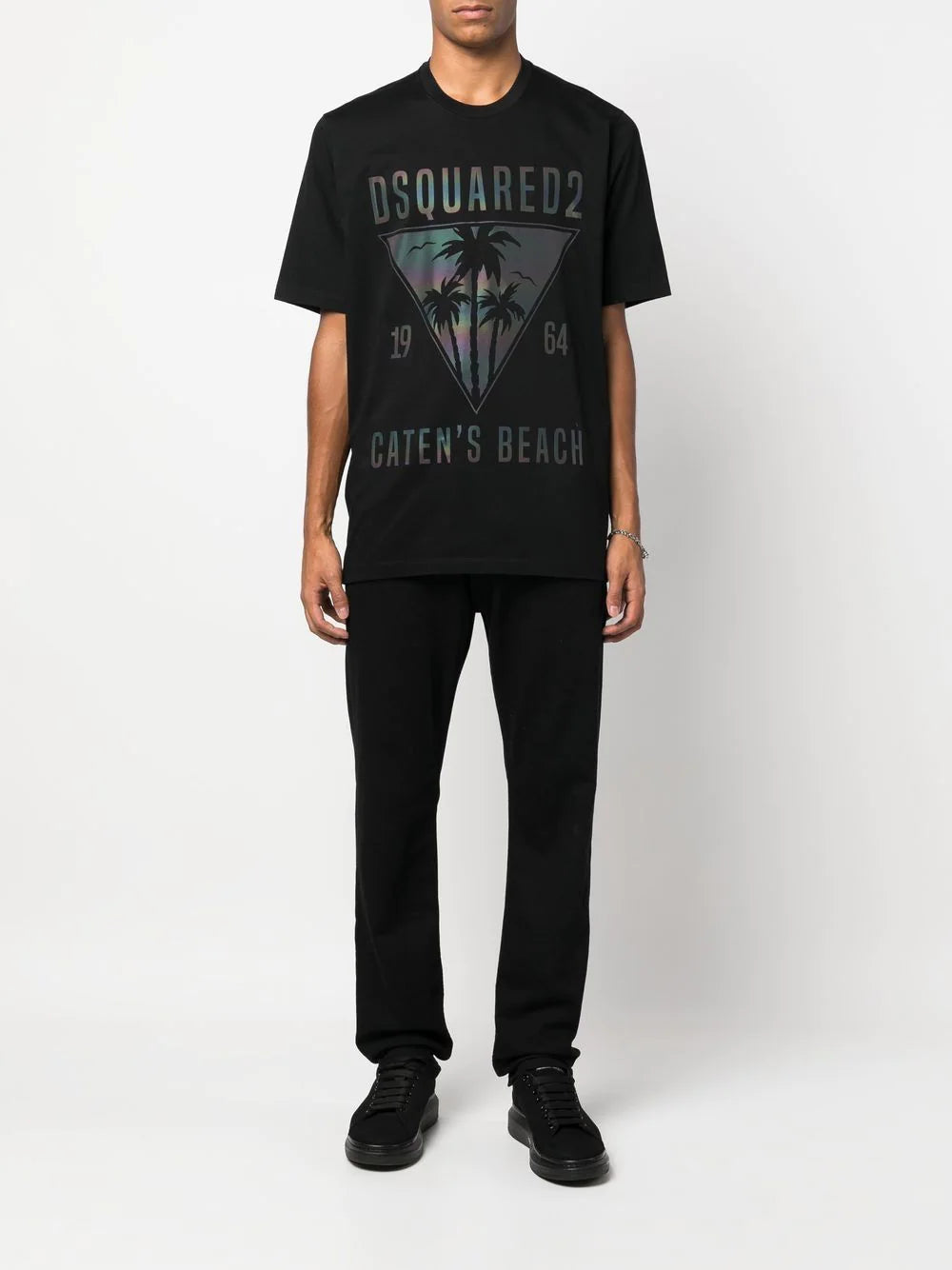 DSQUARED2 D2 Caten's Beach Slouch T-Shirt Black DSQUARED2 D2 Caten's Beach Slouch T-Shirt Black