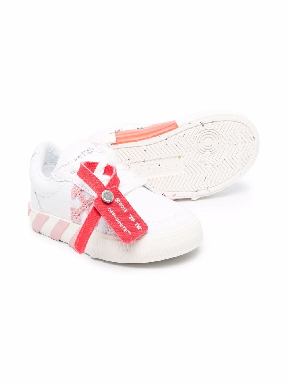 OFF-WHITE KIDS Low-top Vulcanized sneakers White/Pink
