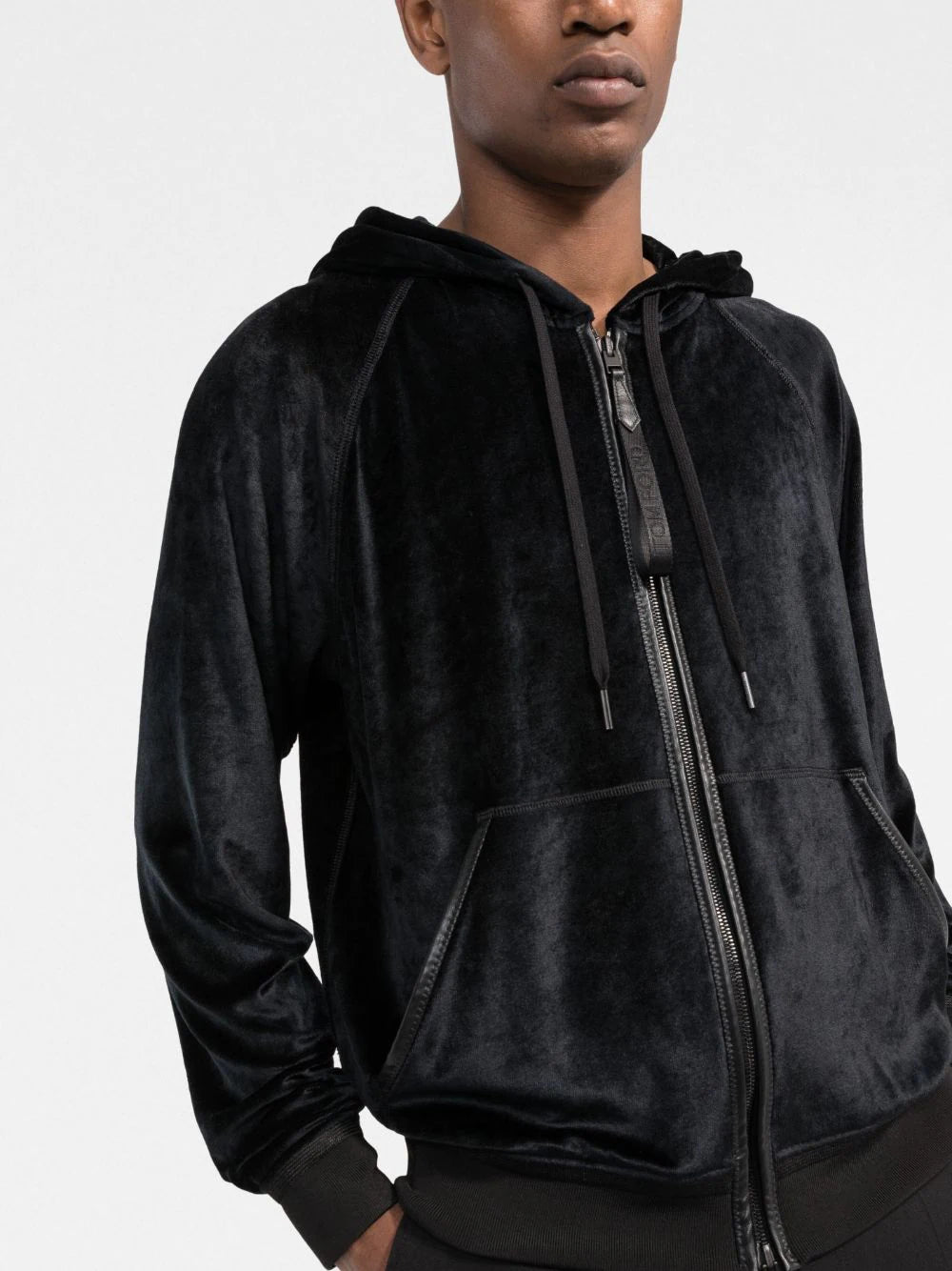 TOM FORD Velour Zipped Hoodie Black – MAISONDEFASHION.COM