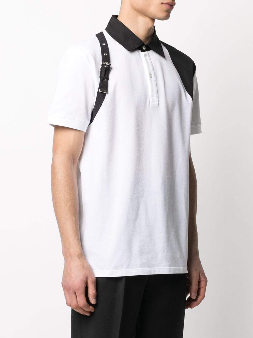 Alexander McQueen　ハーネスデザイン　ポロシャツ Men's Harness Polo Shirt in Black | McQueen US