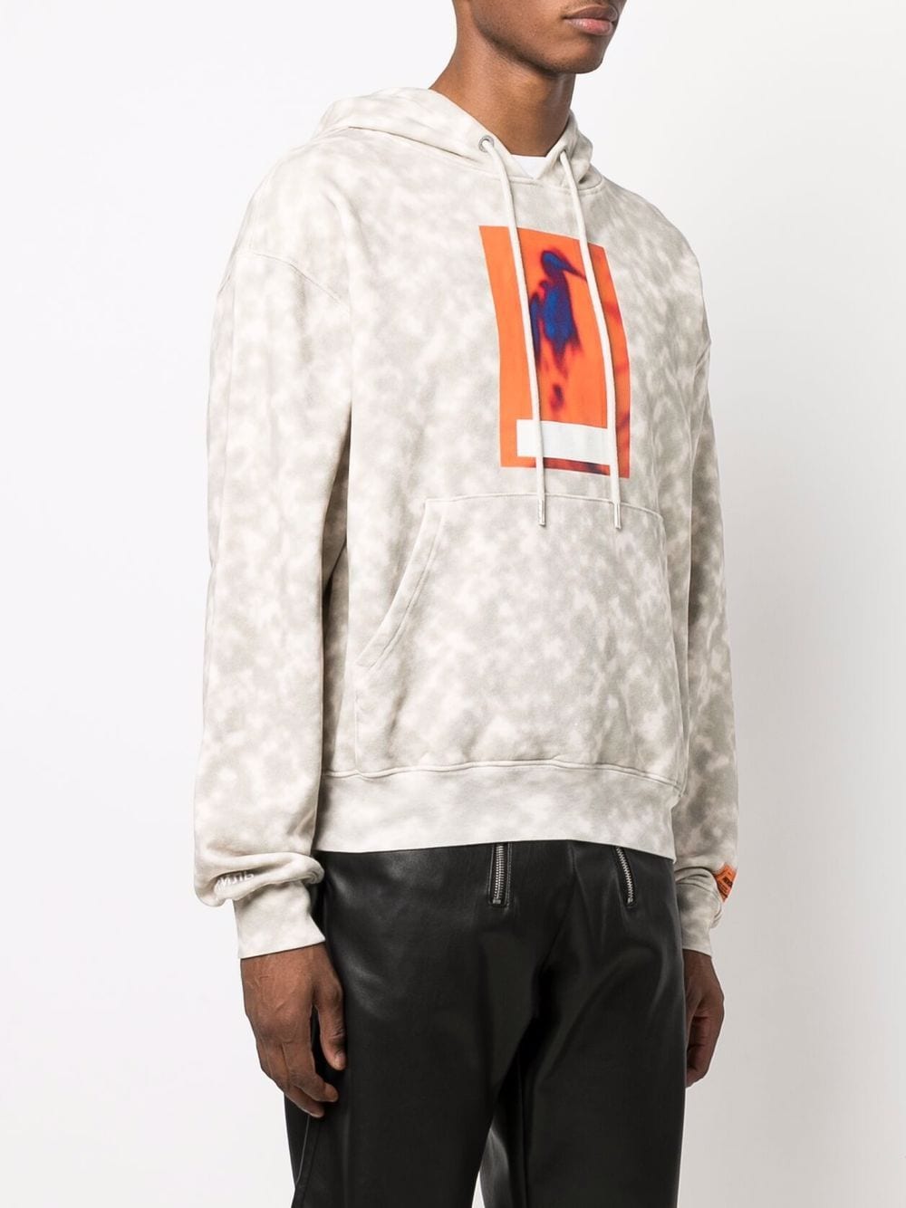 HERON PRESTON Censored Heron Graphic Hoodie Beige