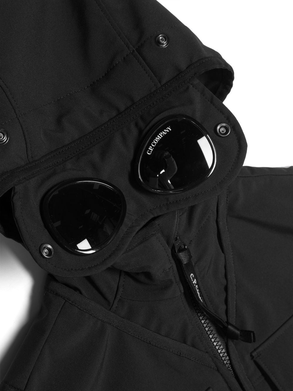 c.p. company goggle jacket sale C.P. COMPANY KIDS Shell-R Goggle Sleeveless Logo-Print Hooded Jacket Black