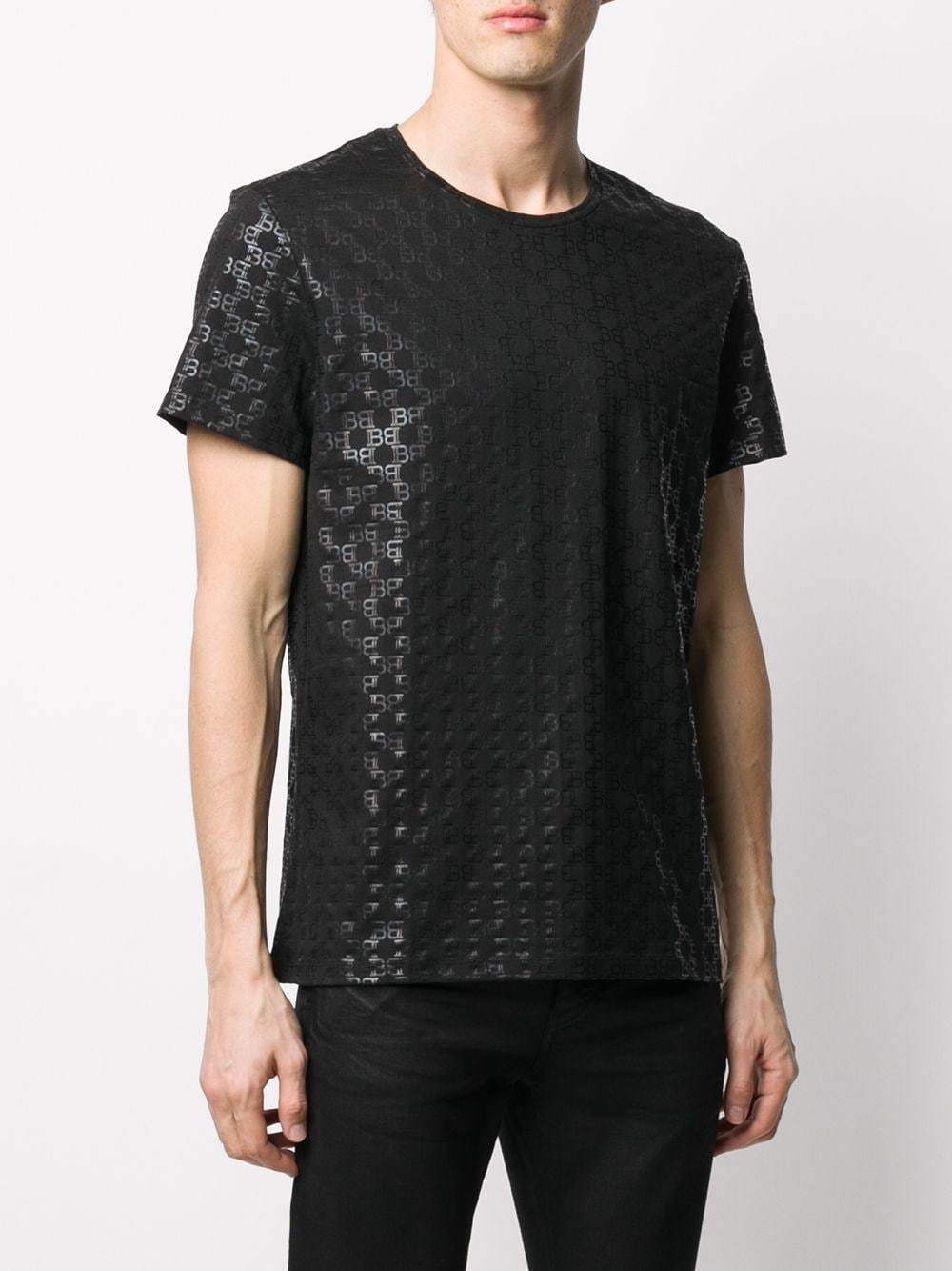 BALMAIN All Over Monogram T-shirt Black – MAISONDEFASHION.COM