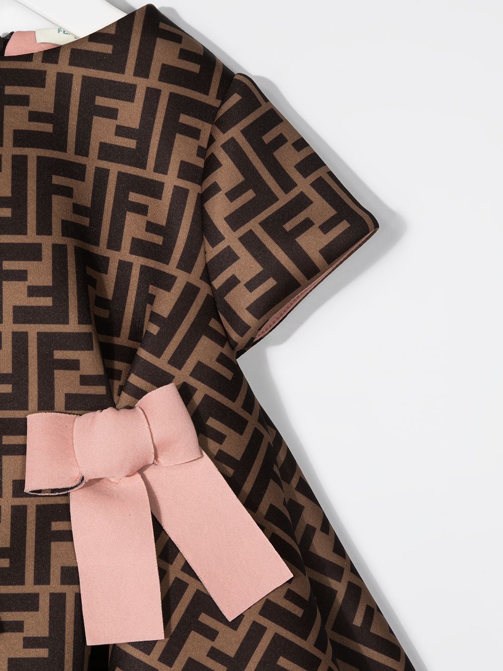 FENDI KIDS FF-logo dress Brown –