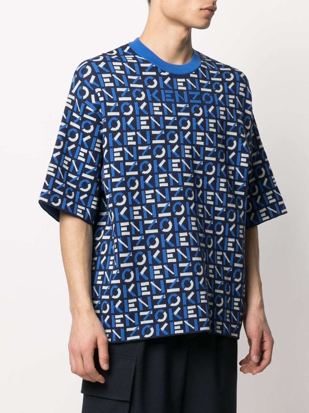 KENZO All Over Logo Monogram T-Shirt Blue –