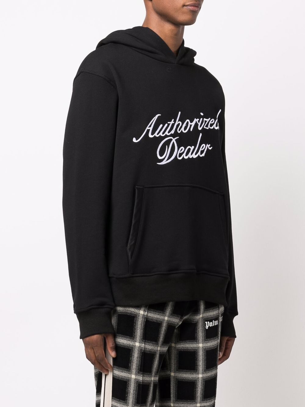 スウェット・トレーナー JUST DON Authorized Dealer Slogan Embroidered Hoodie Black JUST DON Authorized Dealer Slogan Embroidered Hoodie Black