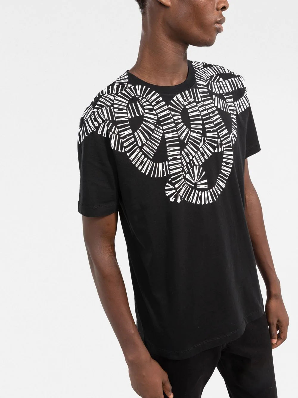 MARCELO BURLON Snake Wings Regular T-Shirt Black/White