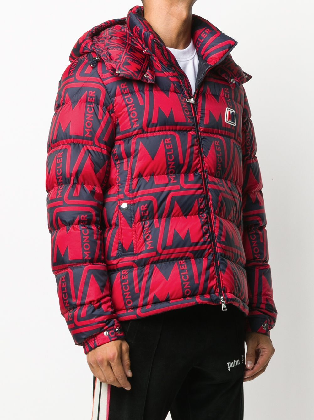 Moncler logo-print padded jacket red/black Maison De Fashion