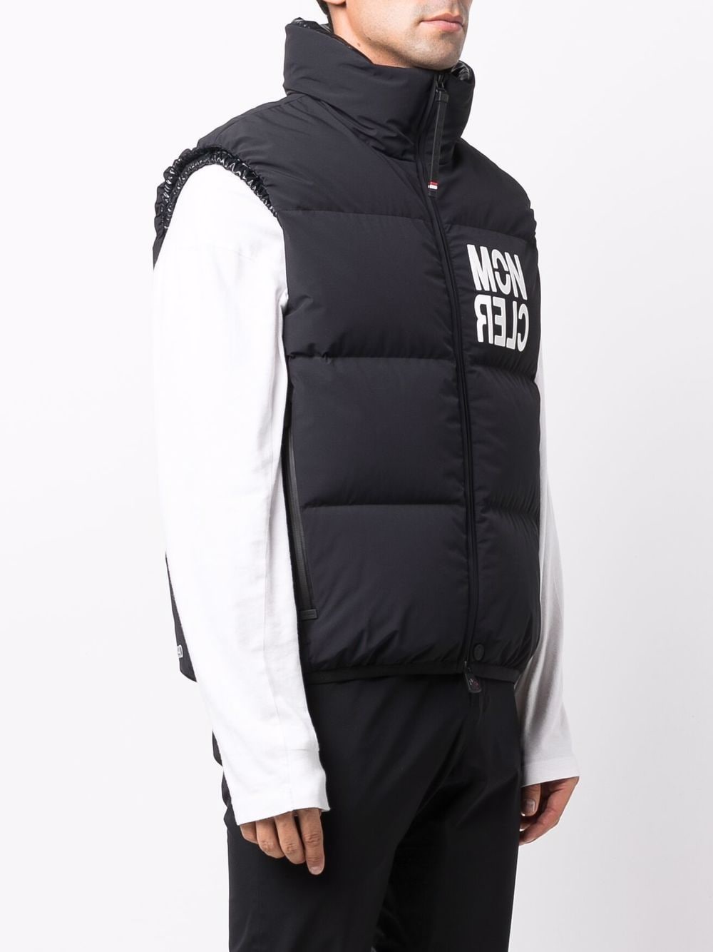 MONCLER GRENOBLE Logo Nantaux Padded Down Gilet Black