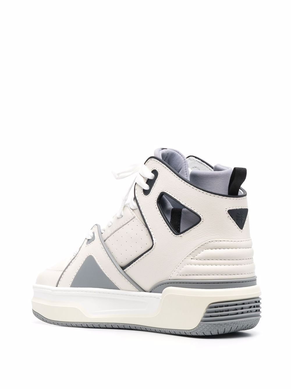 スニーカー JUST DON Panelled High-top Leather Sneakers White/Grey JUST DON Panelled High-top Leather Sneakers White/Grey