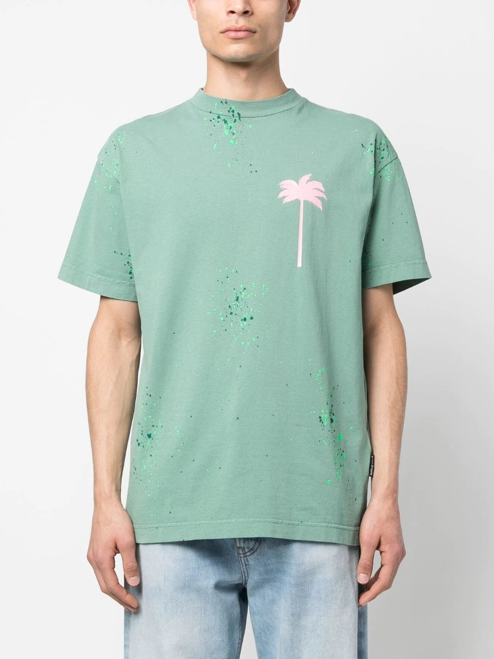 PALM ANGELS PXP Painted Classic Tee Green/Pink – MAISONDEFASHION.COM