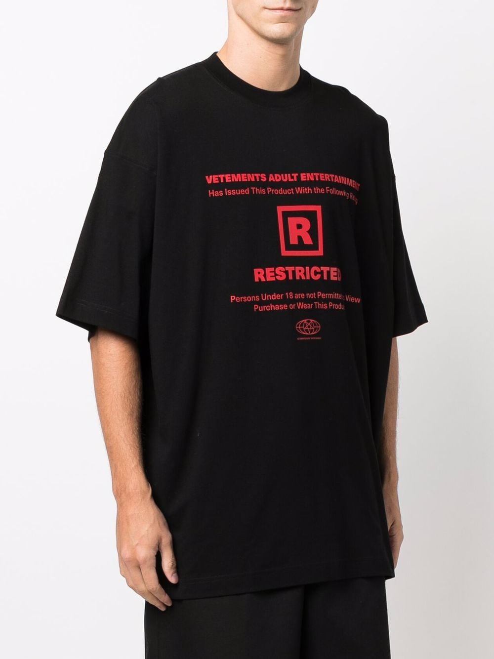 VETEMENTS 18+ Restricted Graphic T-Shirt Black – MAISONDEFASHION.COM