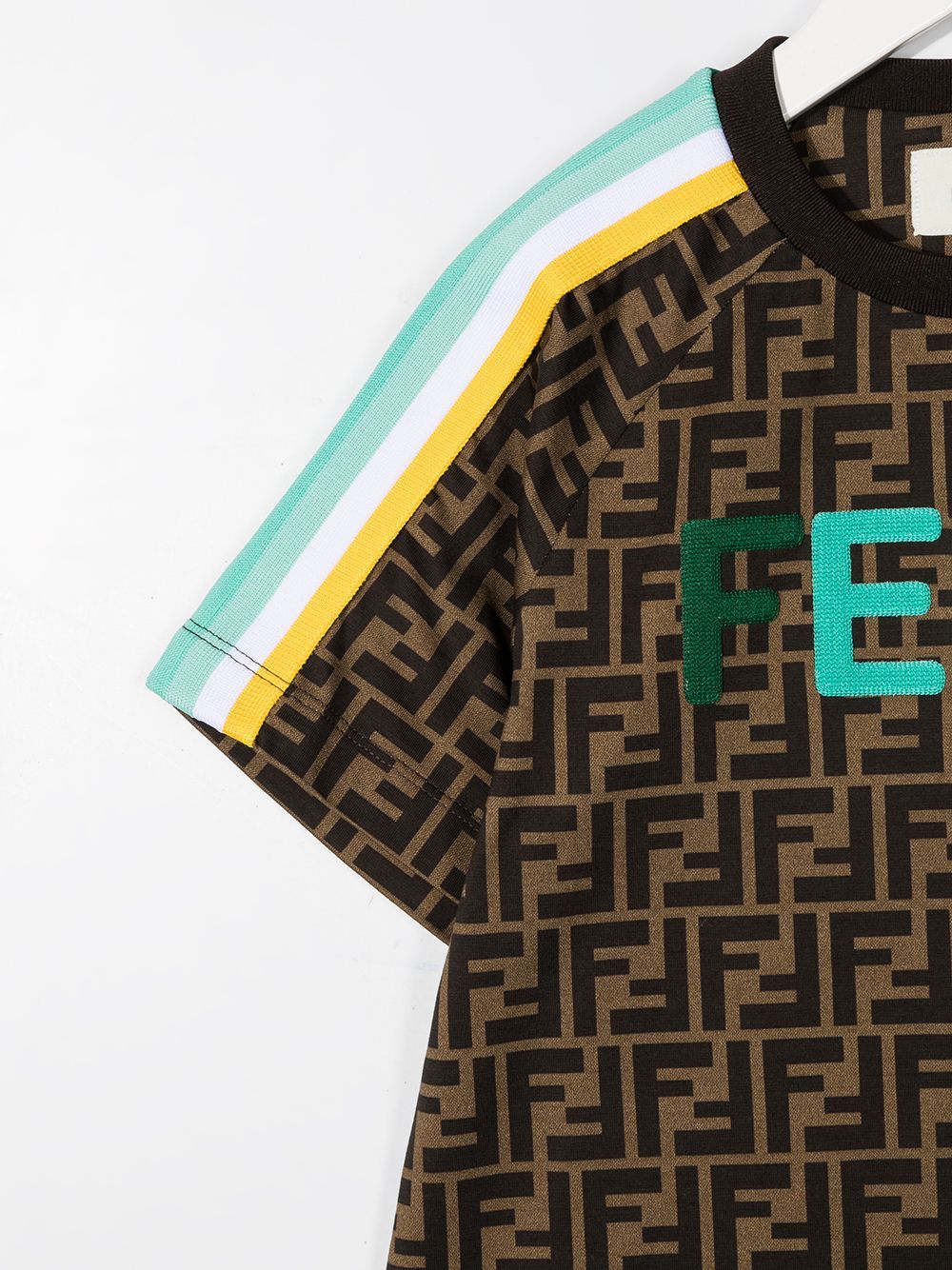 FENDI KIDS FF Monogram Blue Logo T-Shirt –