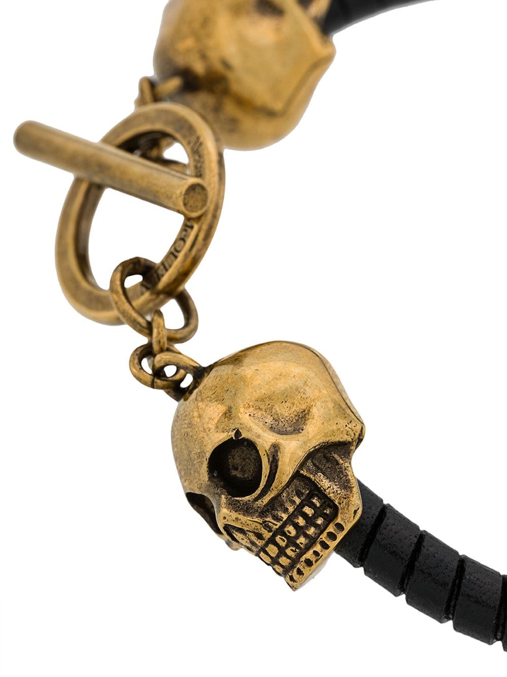 ALEXANDER MCQUEEN Gold Link Skull Bracelet Black – MAISONDEFASHION.COM