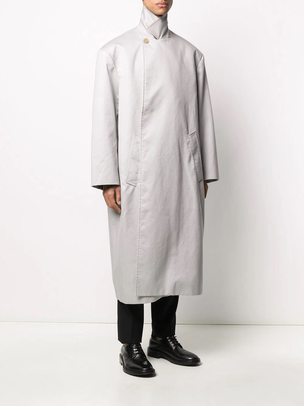 BALENCIAGA light grey flap coat grey - Maison De Fashion