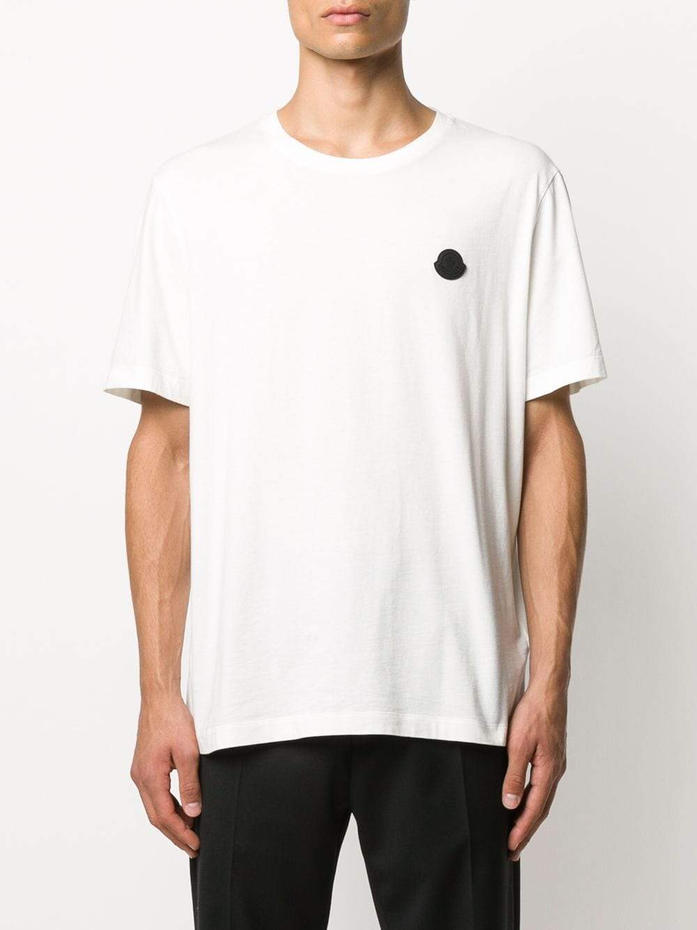 MONCLER Rubber Logo T-Shirt Off White Maison De Fashion