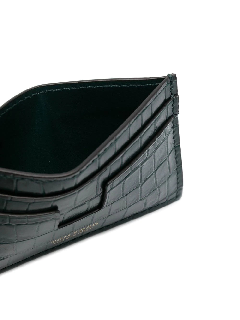 【関税＆送料込み】Tom Ford Zipped Card Holder Accessories TOM FORD Zip Card Holder in Shiny Croc-Embossed Leather
