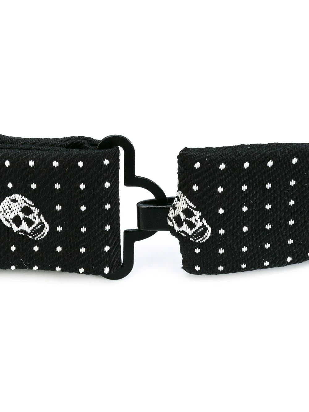 ALEXANDER MCQUEEN Skull Polka Dot Print Bow Tie Black/White