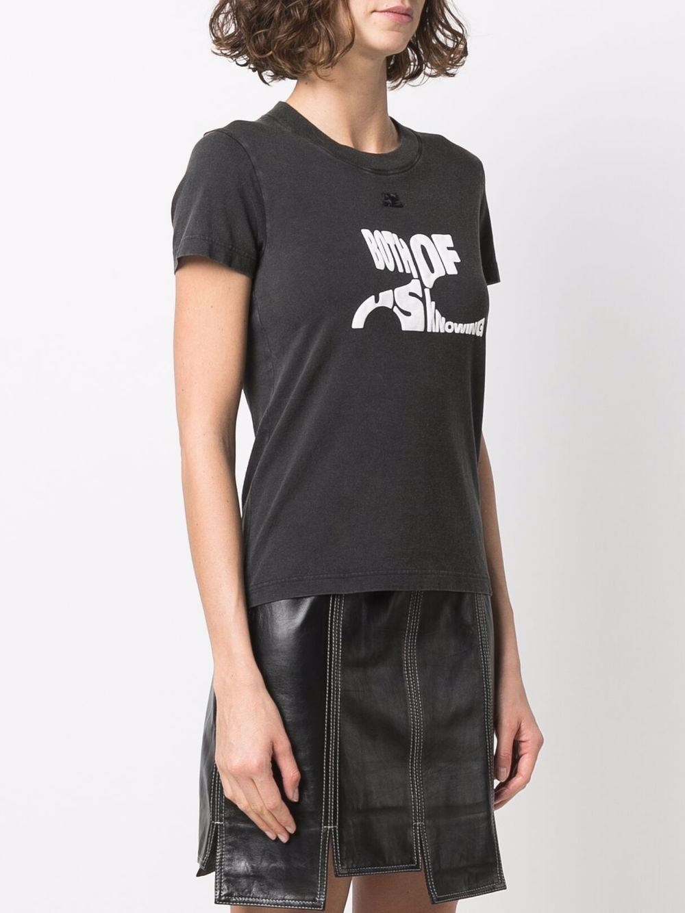 COURRÈGES WOMEN Both Of Us Knowing T-Shirt Black – MAISONDEFASHION.COM