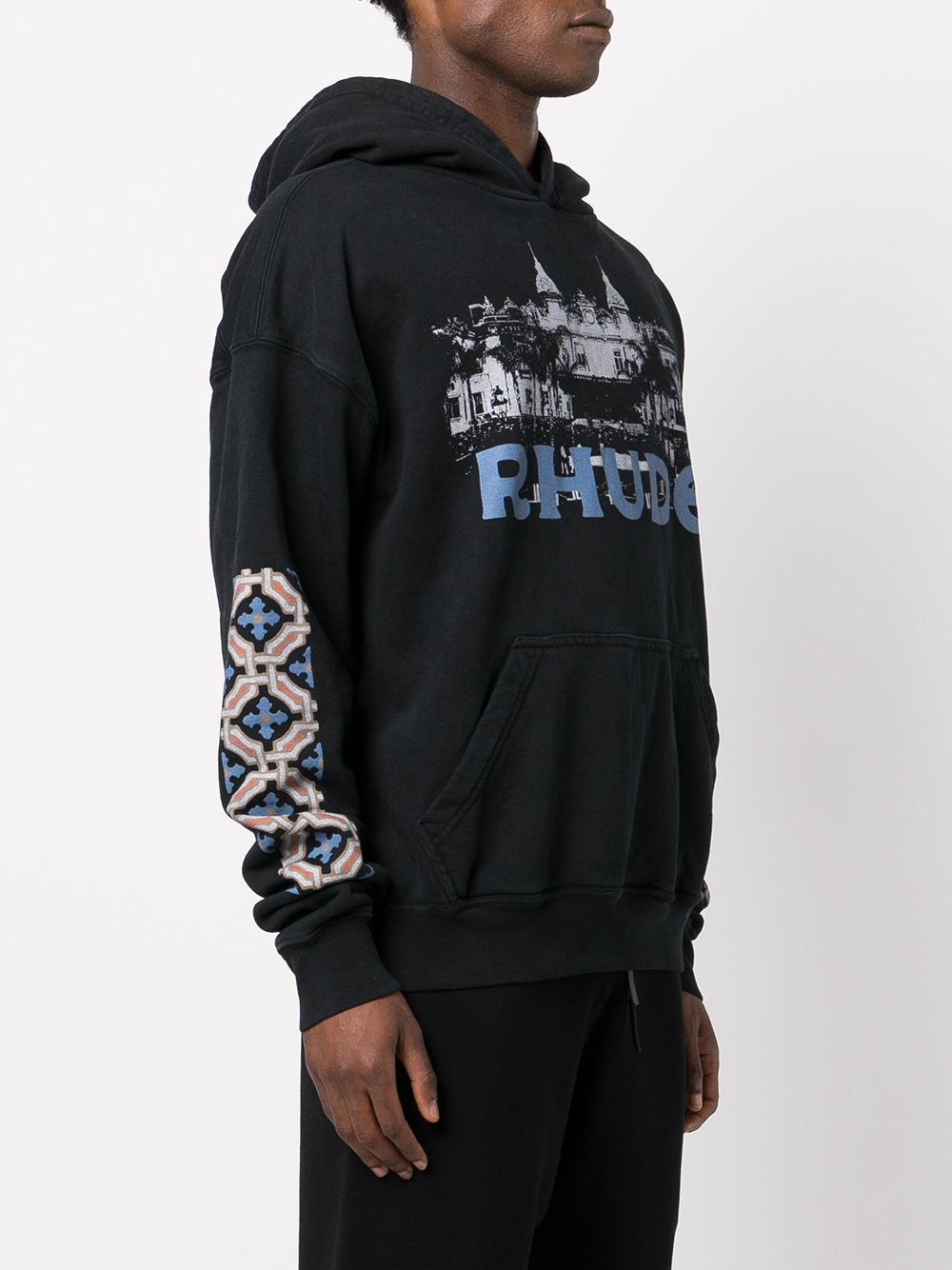 RHUDE Casino Hoodie Black - MAISONDEFASHION.COM