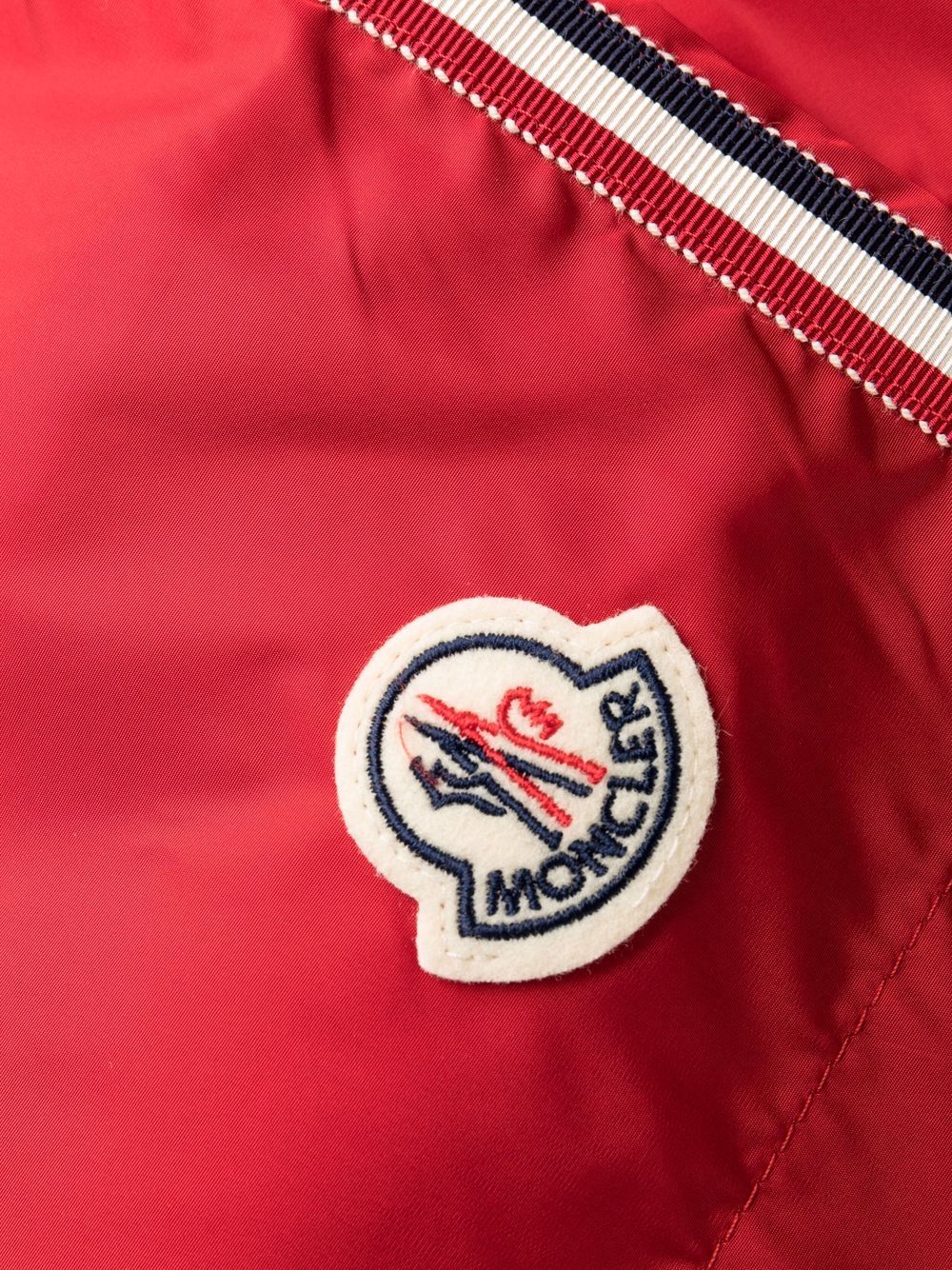 MONCLER Logo Patch Swim Shorts Red - MAISONDEFASHION.COM