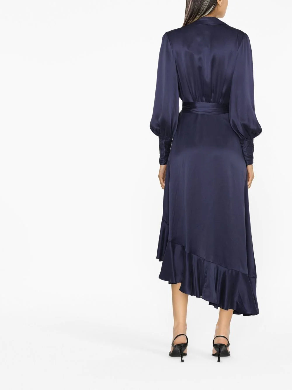 zimmermann silk wrap midi dress WOMEN Navy – tie detail enable you size:48 ProductID: 116117 Silver Sequin Fringe Strapless