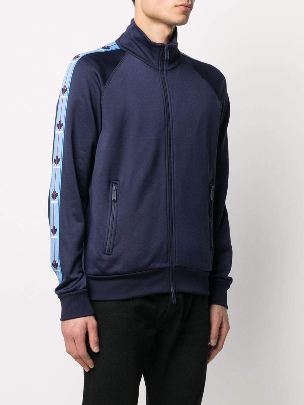 DSQUARED2 Retro Tape zip-up track jacket Navy – MAISONDEFASHION.COM