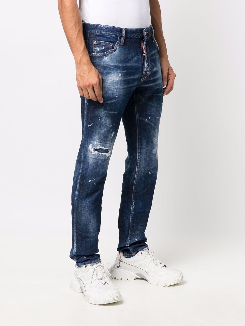 DSQUARED2 Paint Splatter Skater Jeans Navy – MAISONDEFASHION.COM