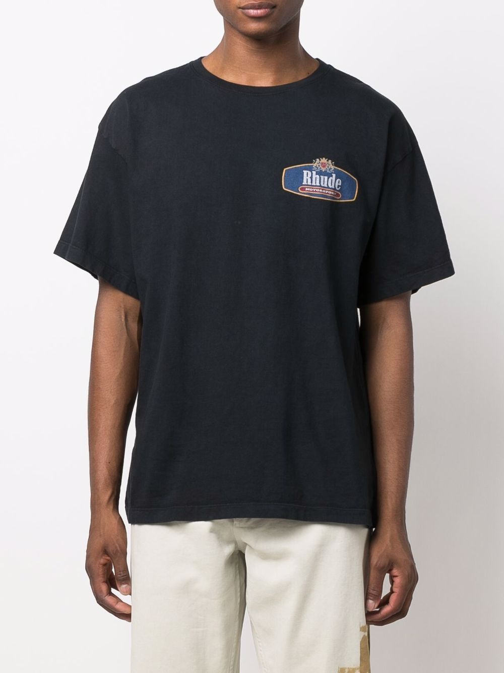 RHUDE Racing Crest ロゴ プリント コットン Tシャツ 限定品 RHUDE Racing Crest Logo-Print Cotton-Jersey T-Shirt for Men
