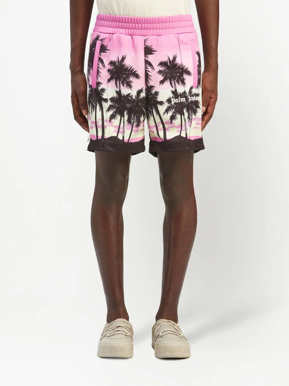 PALM ANGELS Pink Sunset Track Shorts Purple/Black